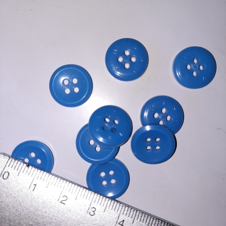 50 blaue Knöpfe, 4-Loch, Durchm. 1,4 cm