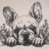 Stickdatei Französische Bulldogge Mila Vintige Welpe