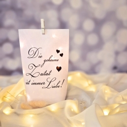 Lichtertüte, Lichterbeutel mit Spruch, Mitbringsel,Geschenk Idee