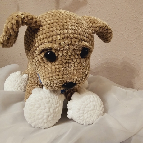 Hund, Unikat ca. 49 cm, gehäkelt,  Handmade 