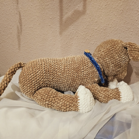 Hund, Unikat ca. 49 cm, gehäkelt,  Handmade 