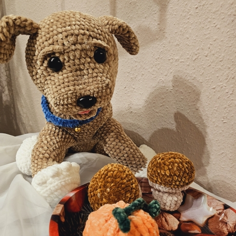 Hund, Unikat ca. 49 cm, gehäkelt,  Handmade 