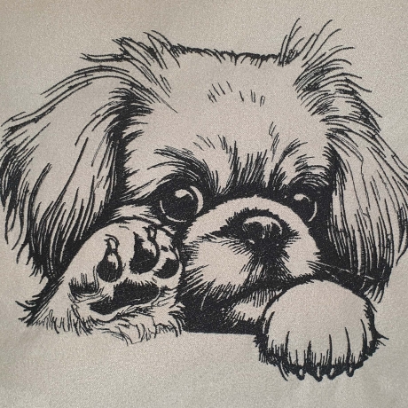 Stickdatei Pekinese Axel Hund realistisch Lunachild