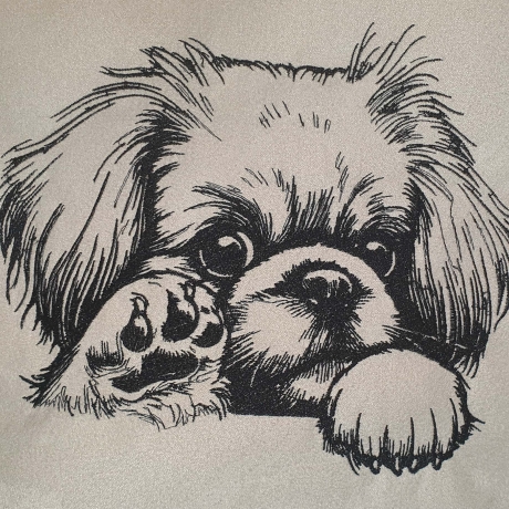 Stickdatei Pekinese Axel Hund realistisch