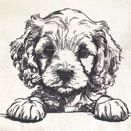 Stickdatei Cockapoo Welpe April Hund