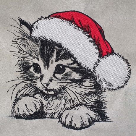 Stickdatei Katze mit Weihnachtsmütze Ria Kitten