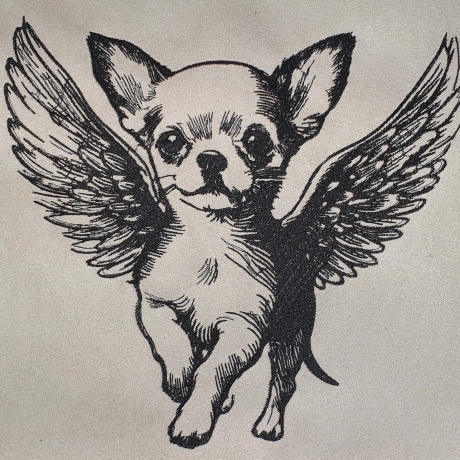 Stickdatei Chihuahua Welpe Engel Flügel Hund