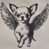 Stickdatei Chihuahua Welpe Engel Flügel Hund