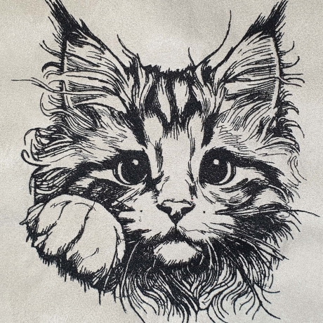 NEU Stickdatei Maine Coon Katze Tabby realistisch