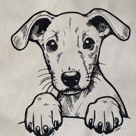 Stickdatei Whippet Welpe Jam Hund realistisch Lunachild