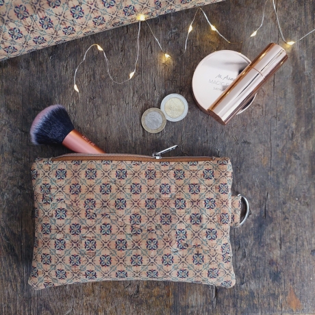 Tasche aus KORK, D-Ring Täschchen, NATUR fair vegan handmade