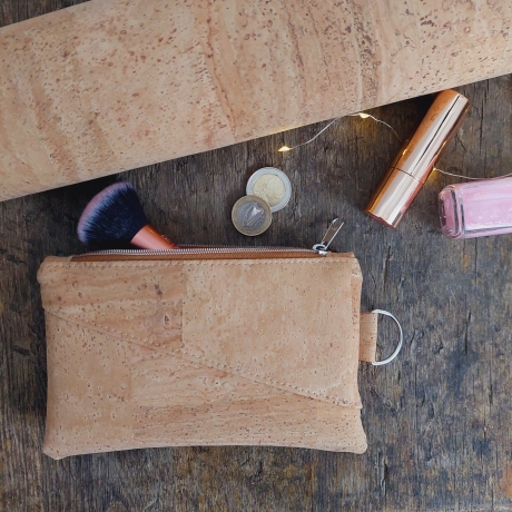 Tasche aus Kork, D-Ring Täschchen, NATUR fair vegan handmade