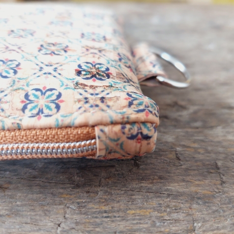 Tasche aus KORK, D-Ring Täschchen, NATUR fair vegan handmade