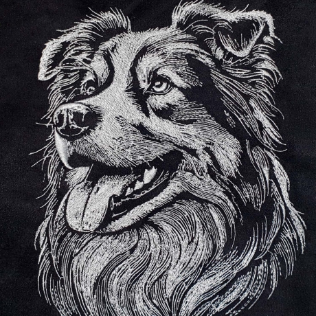 Stickdatei Australian Shepherd Isaac Hund realistisch