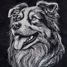 Stickdatei Australian Shepherd Isaac Hund realistisch