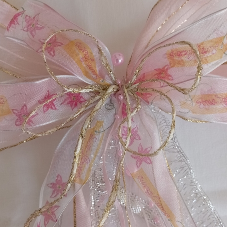 Schleife mit Name - romantische Mädchen, Geburtstag, Schultüte
