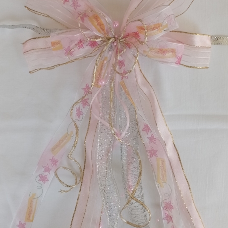 Schleife mit Name - romantische Mädchen, Geburtstag, Schultüte