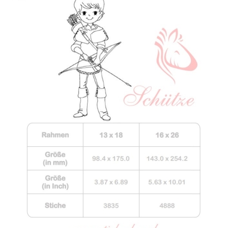 Schütze Stickdatei  Ausmal-Stickdatei für Kinder &bunte Regentage