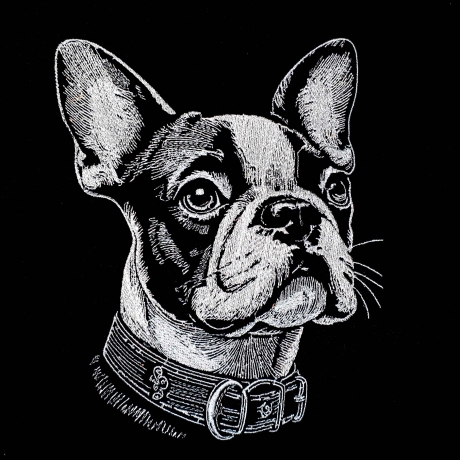 Stickdatei Boston Terrier Milo Hund realistisch