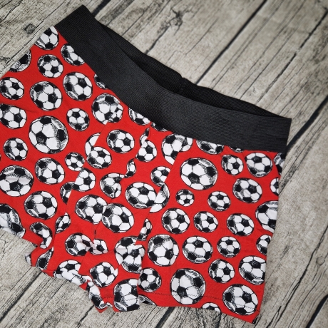 Boxershorts handmade Fußball, rot, Männer / Jungs