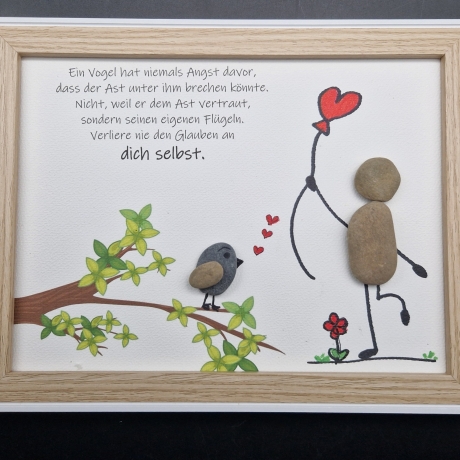 Steinbild als Geschenk für liebe Menschen - Selbstvertrauen