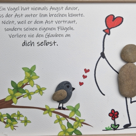 Steinbild als Geschenk für liebe Menschen - Selbstvertrauen