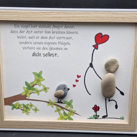 Steinbild als Geschenk für liebe Menschen - Selbstvertrauen