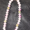 elastische Perlenkette weiß-rosa