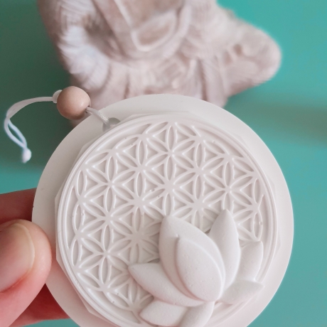 Keramik Duft Anhänger Yoga Blume des Lebens Lotus