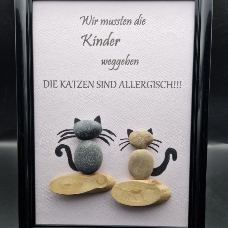 Steinbild für Katzen Liebhaber - Katzen Allergie