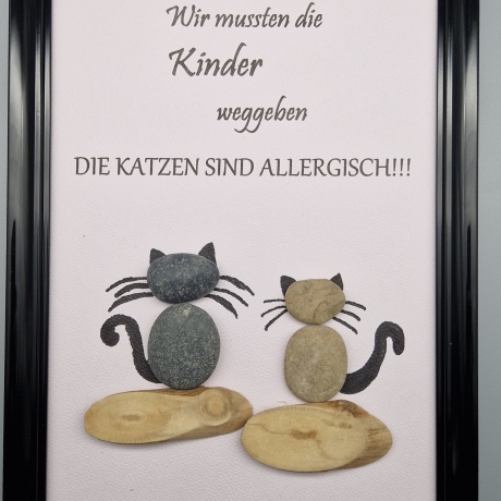 Steinbild für Katzen Liebhaber - Katzen Allergie
