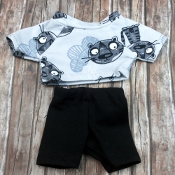 Shirt und Hose Tiger Kleidung passend für Äffchen 20 cm Neu