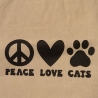 Stoffbeutel |Peace Love Cats | Kleine Stofftasche| ca.22 x 26 cm 