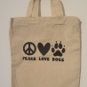 Stoffbeutel |Peace Love Dogs  | Kleine Stofftasche|ca.22 x 26 cm 