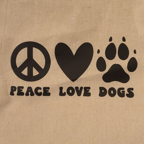 Stoffbeutel |Peace Love Dogs  | Kleine Stofftasche|ca.22 x 26 cm 