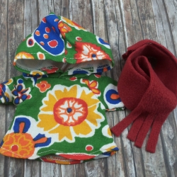 Kapuzenkleid + Schal passend für Äffchen Stofftiere 20 cm Neu