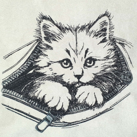 Stickdatei Katze Ulli Reißverschluss Kitten Kätzchen