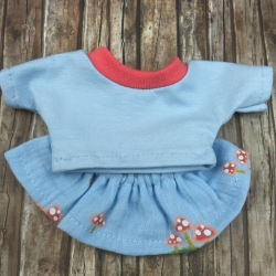 Shirt Rock Blau Rot passend für Äffchen Stofftiere 20 cm Neu