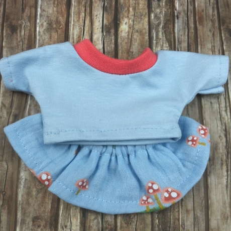 Shirt Rock Blau Rot passend für Äffchen Stofftiere 20 cm Neu