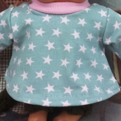 Kleid grau rosa mit Sterne passend für Äffchen 20 cm Neu