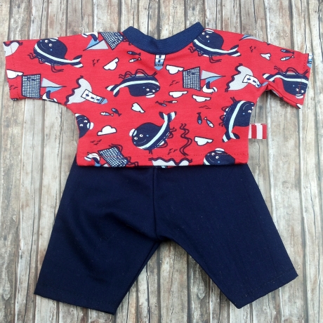 Kleidung Marinelook Shirt und Hose passend für Puppen 36 cm Neu