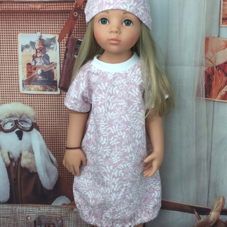 Kleid und Mütze rosa passend für Puppen Stehpuppen 50 cm Neu