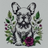 Stickdatei Französische Bulldogge MajaHund Blumen