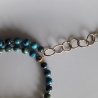 Spiral-Armreif , blau/bunte Jaspisperlen, Messing