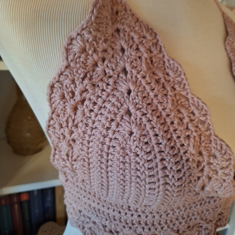 Crop Top Häkeltop Gs. M gehäkelt rosa