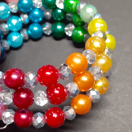 Perlen-Armreifen „Ein Regenbogen aus Perlen“ Mode-Schmuck Armband