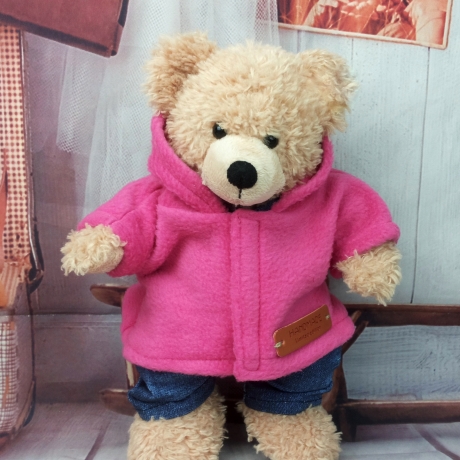 Bärenkleidung Jacke pink passend für Bären Stofftiere 28 cm Neu