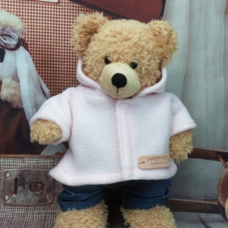 Bärenkleidung Jacke rosa passend für Bären Stofftiere 28 cm Neu