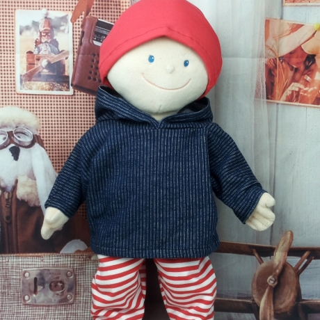 Marinelook Hoodie Hose Mütze passend für 43 cm Puppen Neu