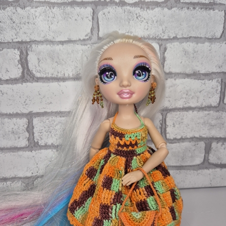 Kleid für Rainbow High, orange